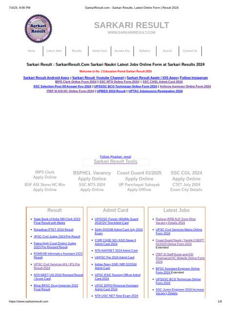 SarkariResult.com : Sarkari Results, Latest Online Form.